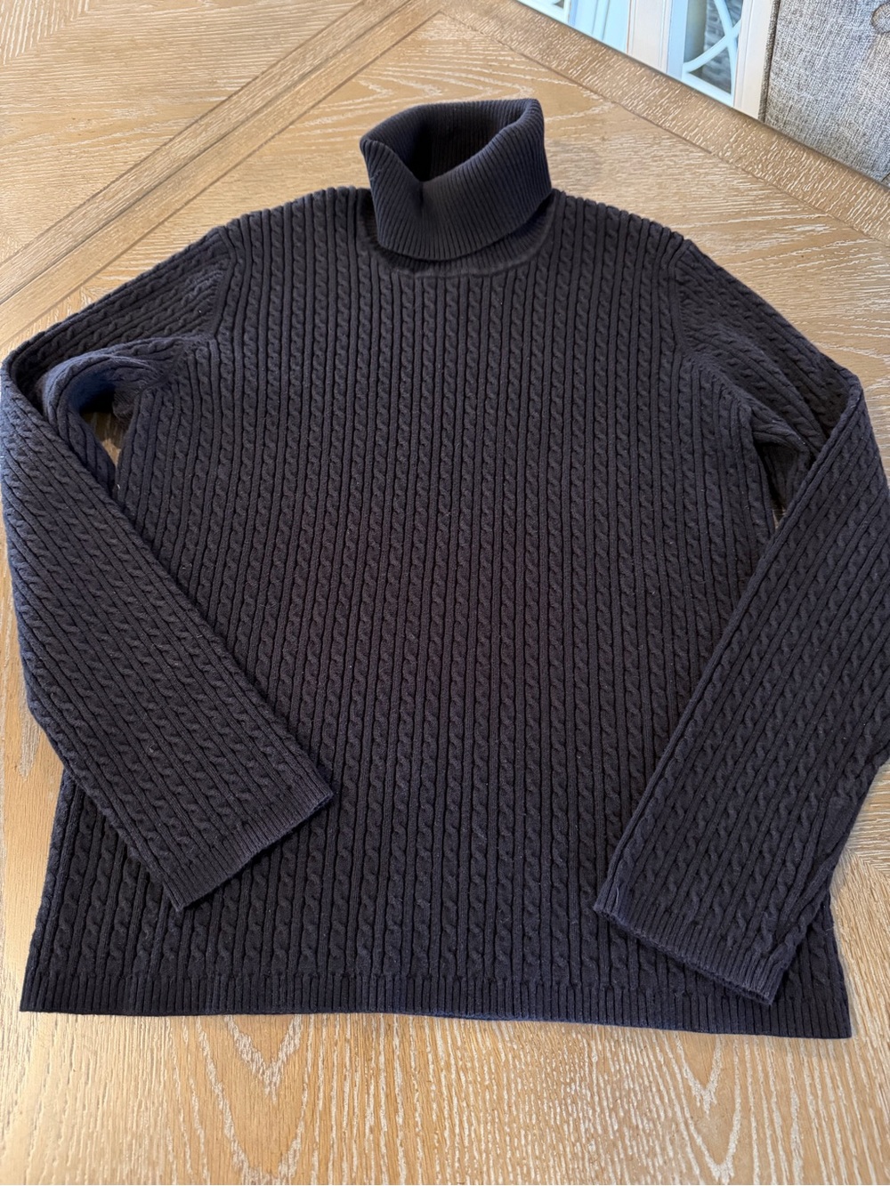 Anne Klein Sport Women’s Black Cable Turtleneck Sweater -size XL